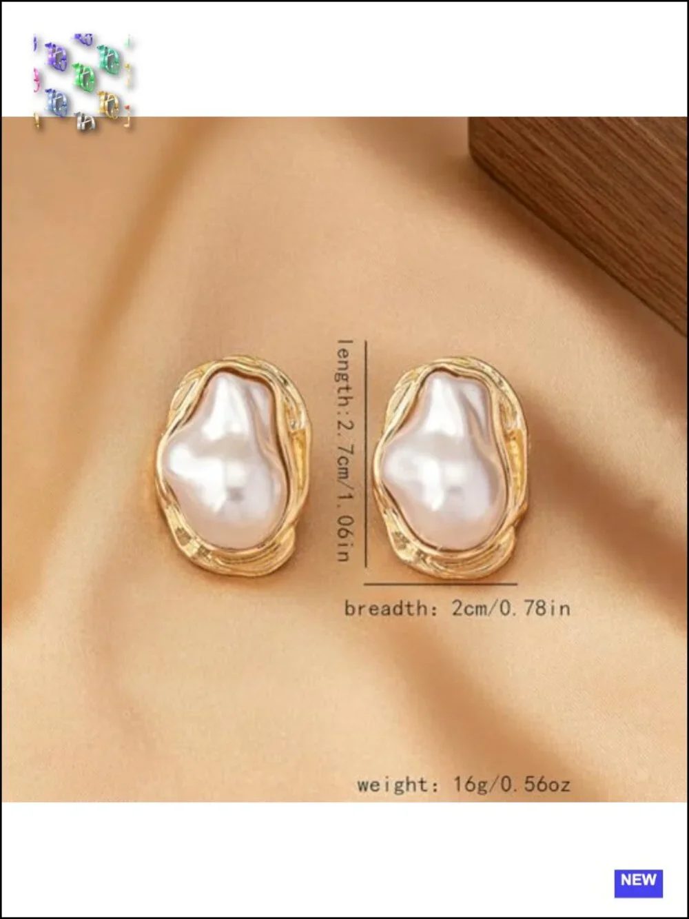 Large Baroque Pearl Statement Dangle Earrings Chunky Geometric Faux Pearls
